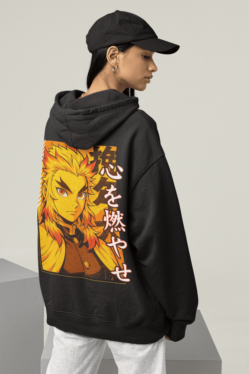 Oversized Hoodie - in Flammen
